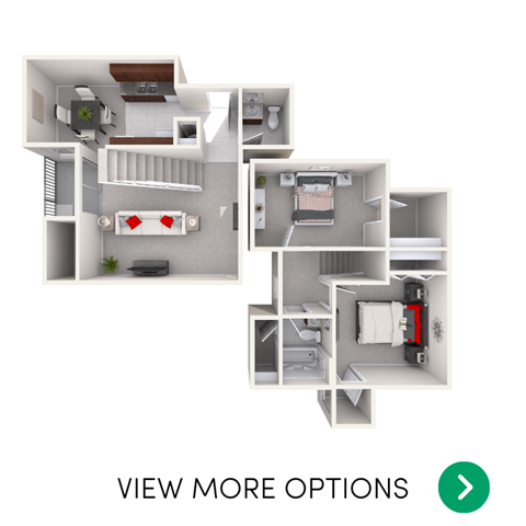 2 bedroom apartment floor plan in East Lansing near Michigan State University